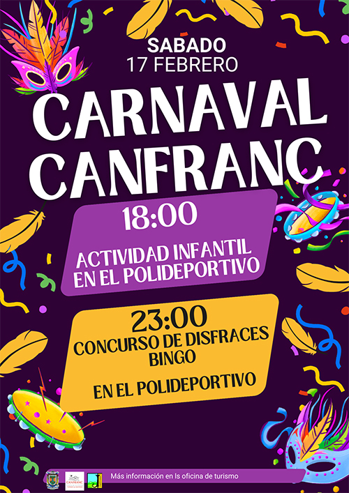 Canfranc, por su parte, celebrará el Carnaval el sábado 17 de febrero con actividades infantiles en el Polideportivo, a partir de las 18h, y concurso de disfraces y bingo a las 23h.