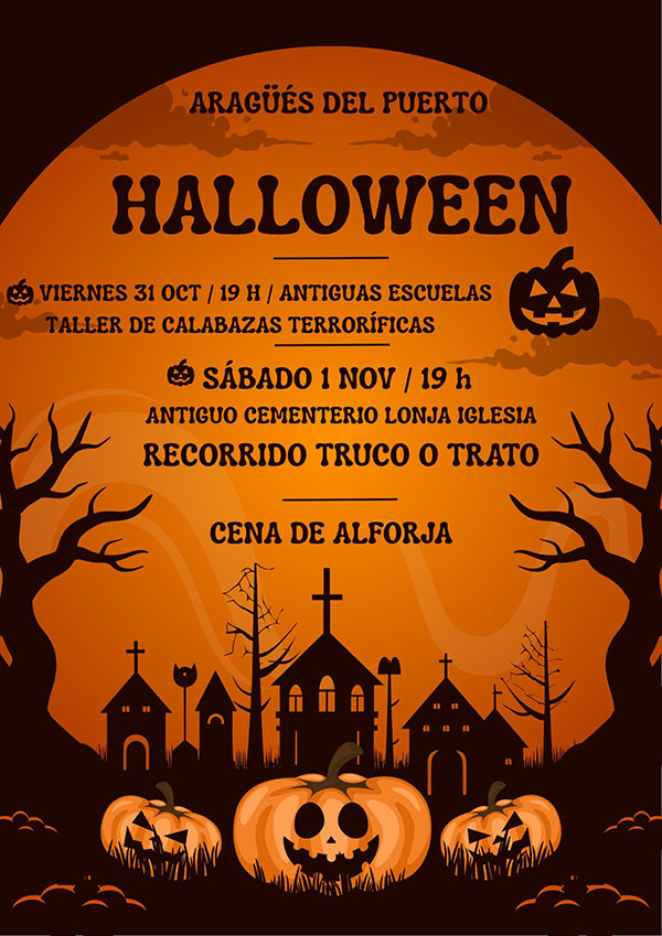 Aragüés del Puerto: calabazas, recorrido de “Truco o trato” y cena popular