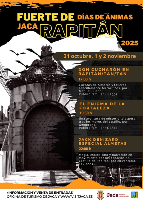 Por su parte, el Fuerte de Rapitán acogerá del 31 de octubre al 2 de noviembre los "Días de Ánimas", con tres actividades para distintos públicos