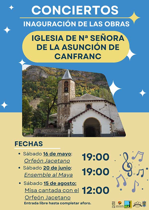 Conciertos para celebrar la inauguración de las obras de la Iglesia de Nª Señora de la Asunción de Canfranc