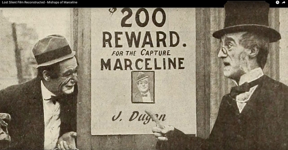 Este vídeo, pretende reconstruir lo que fue la película "Mishaps of Marceline" a partir del storyboard y fotogramas. 