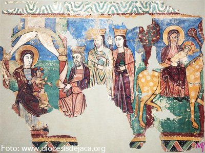 Las pinturas románicas que la decoraban, fueron arrancadas y hoy pueden visitarse en el Museo Diocesano de la Catedral de Jaca, como la "Epifanía de Navasa"