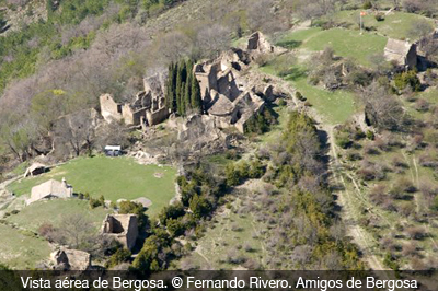 Vista aérea de Bergosa. Foto: Fernando Rivero. Amigos de Bergosa