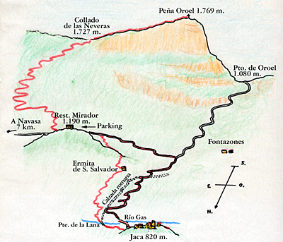 Mapa ruta Oroel