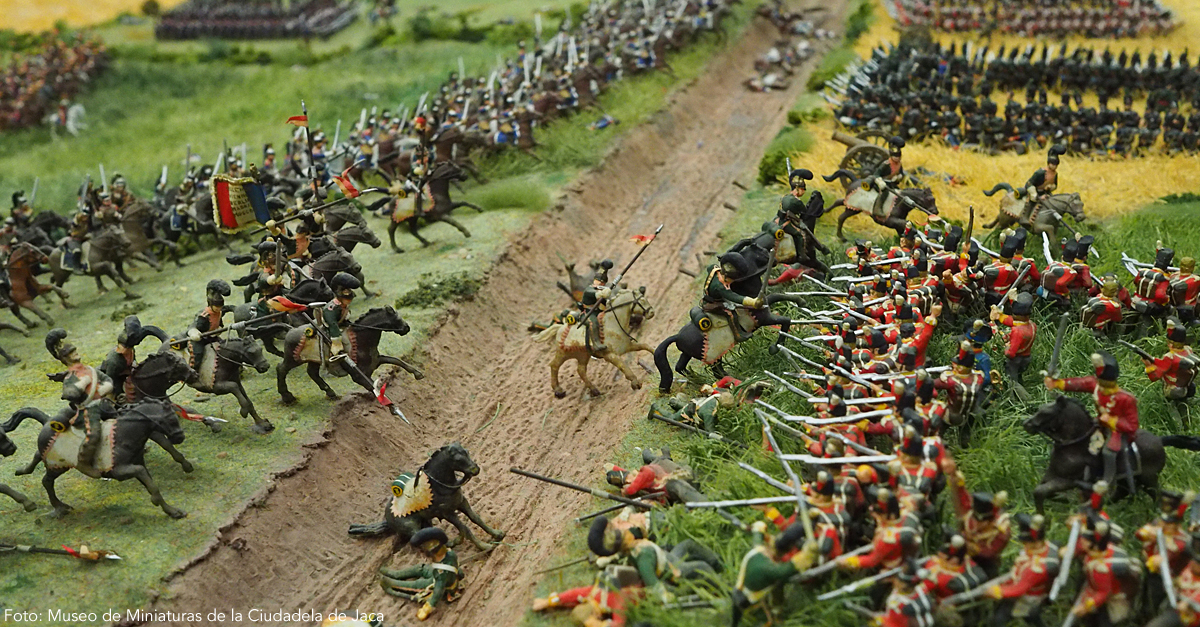 gran maqueta de la batalla de Waterloo que, con más de 8.000 piezas (6.650 soldados, 1.285 caballos, 71 cañones y 57 carros de munición y avantrenes) en 15 metros cuadrados