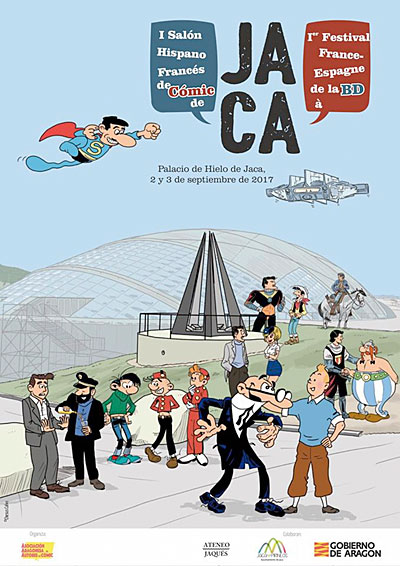 El programa de esta primera edición incluye talleres de cómic para niños y de humor para adultos, conferencias, encuentros con Calpurnio Pisón (Cutlas) y Jaime Calderón (Los caminos del señor), firma de autores y exposición de ilustraciones y de originales y varias mesas redondas. Además los que se acerquen hasta el pabellón de hielo jacetano podrán conocer la obra de diversos autores y adquirir libros a editoriales y librerías especializadas que visitarán Jaca.