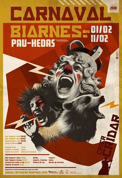 La comitiva bearnesa llegará a las 18 h y la fiesta arrancará con una recepción y desfile por la calle Mayor, donde se teatralizará el encuentro con el Rey del Carnaval huido de Pau y escondido en Ansó, que contará con la participación de las figuras del Carnaval tradicional de Ansó (onso, toledo, madamas, ánimas y arado). 