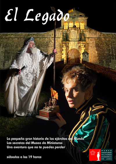 Con este espectáculo para toda la familia, se completa la oferta lúdica de la fortaleza, que ya cuenta desde hace varios años con visitas teatralizadas. “El legado” combina historia y fantasía, sorpresa y risa, para guiarnos por la Historia y las salas del Museo de Miniaturas, uno de los más prestigiosos y completos del mundo.