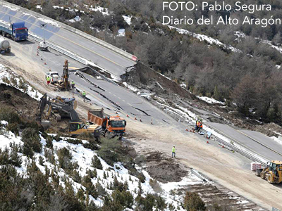 La N-330 en Monrepós podría reabrirse al tráfico en diez días 