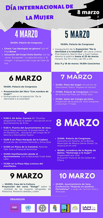Programa de actividades del Día Internacional de la Mujer en la Comarca de la Jacetania