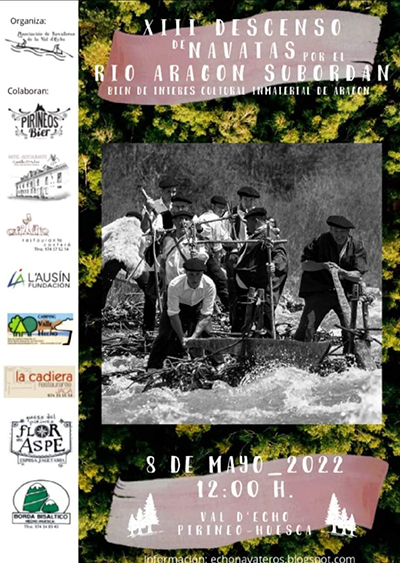 En 2008 la Asociación de Navateros de la Val d’Hecho organizó el primer descenso de navatas, siendo hoy una gran fiesta y una cita imprescindible en los primeros días del mes de mayo. Un evento que recuperamos tras la pandemia y que arrancará a las 12h en la glera del Molino y finalizará en el Puente Viejo, tras completar un recorrido de casi 3 kilómetros. 