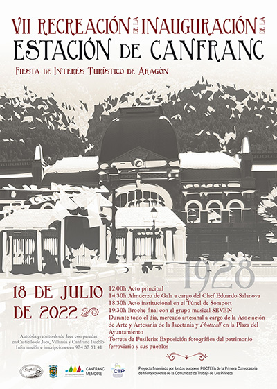 Esta es una jornada muy especial para todos los canfranqueses y los que aman Canfranc, un día que se vive intensamente por una localidad que se viste de gala para rememorar la inauguración de su Estación Internacional, el 18 de julio de 1928. 