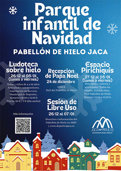 Además, aquellos que se acerquen al Pabellón de Hielo de Jaca también podrán participar en el Parque Infantil de Navidad, una propuesta de Ludoteca con monitores y actividades del 26 de diciembre al 8 de enero de 2023, con inscripción y posibilidad de asistir todos los días o en jornadas independientes. Dirigido a niños y niñas de 4 a 12 años, en horario de 09:30 a 13:30, cuenta con actividades y talleres.A la venta el bono de esquí para la temporada 21/22 en los sitios web de Astún y Candanchú y en oficinas de Jaca. El abono de temporada tendrá un coste bonificado para compras anticipadas, familias, familias numerosas, personas con discapacidad y para los que prefieran esquiar en días laborables (días verdes).