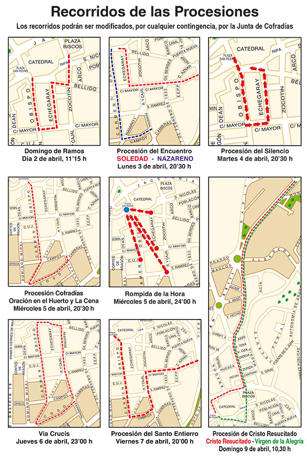 Recorrido procesiones Jaca