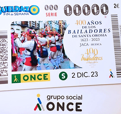 Dentro de las celebraciones de su 400 aniversario, los Bailadores de Santa Orosia serán el motivo de los cinco millones y medio de cupones que difundirán cuatro siglos de folclore en torno a la figura de la patrona de Jaca.