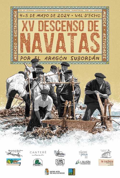 El XIV Descenso de Navatas por el Río Aragón Subordán, Patrimonio Cultural Inmaterial por la Unesco, vuelve este domingo con un programa de actividades que se extiende al sábado. 