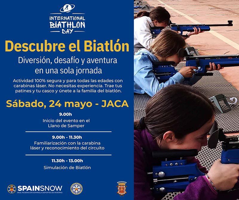 La jornada del sábado se abrirá a las 9 de la mañana en el Llano de Samper, junto a la Ciudadela de Jaca. Se van a organizar prácticas opcionales de tiro con carabina laser en las que se contará con la colaboración de deportistas del CETDI. Además, se ha dispuesto un circuito de 200 metros para quienes quieran patinar, y como colofón se realizará una prueba simulada de biathlon.